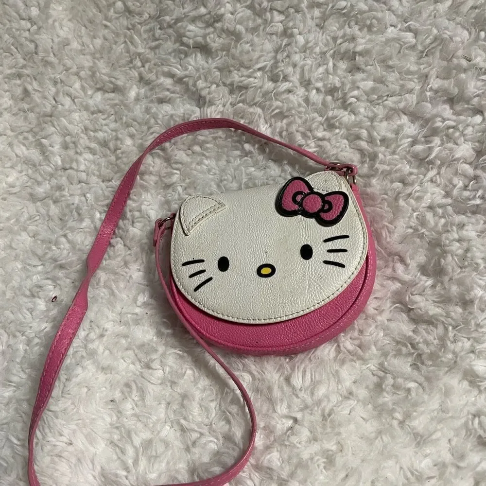 Hello Kitty Sanrio cute kitty face white , pink and black girls bag.